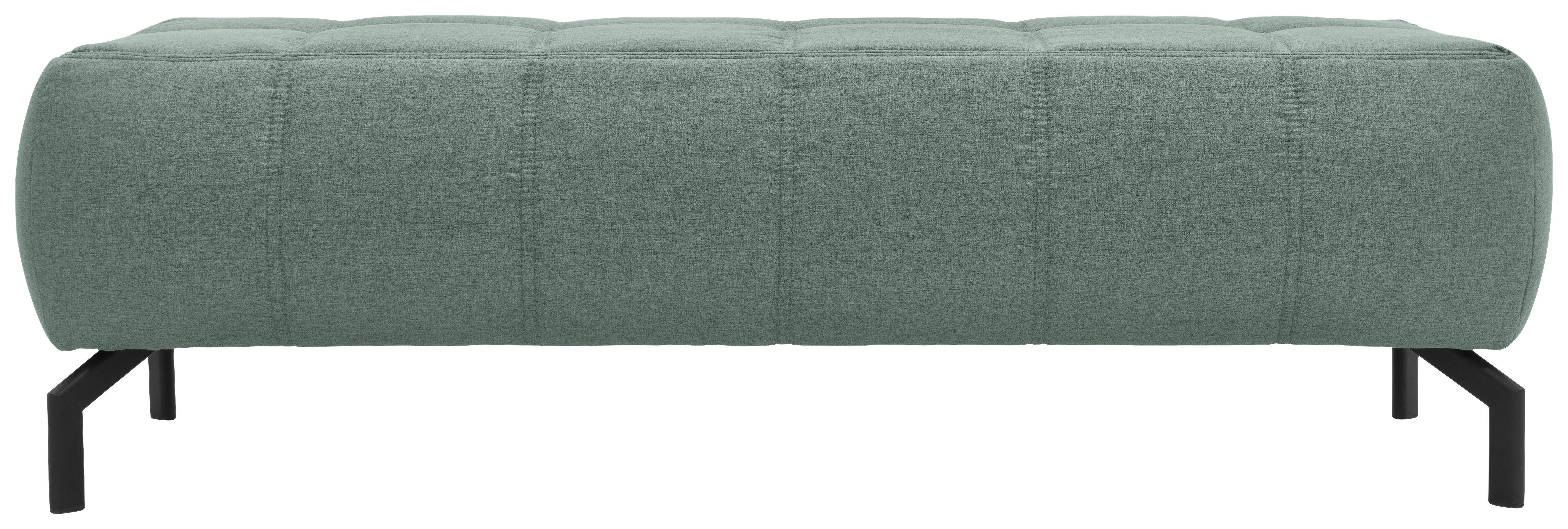 Polsterhocker Cunelli Türkis Webstoff H: 45 Cm - Schwarz/Hellblau, Design, Textil (153/45/62cm) - MID.YOU