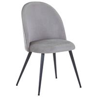 Vierfußstuhl Wando Velours Grau Gepolstert - Schwarz/Grau, Trend, Textil/Metall (53/84/54cm)