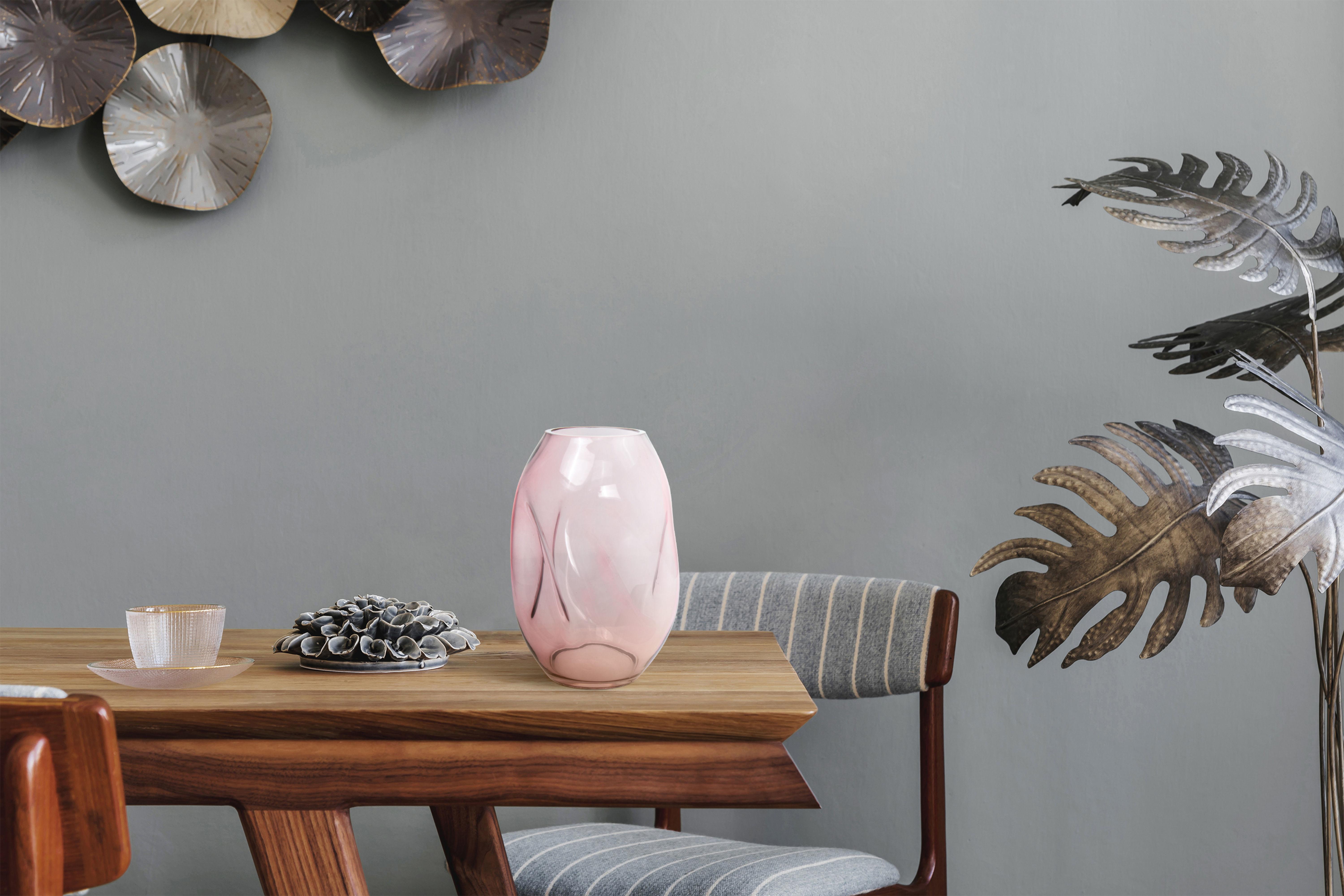 Vase Sidney Zylindrisch Glas Rosa H: 25 cm - Rosa, Design, Glas (15/25/15cm)