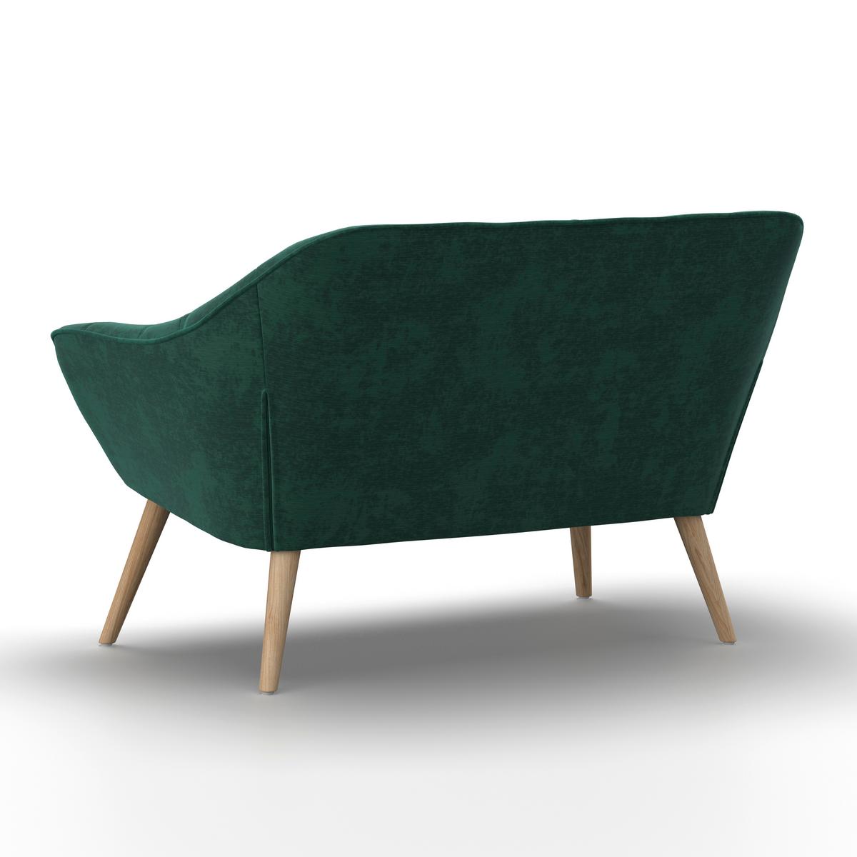 Dvoumístná pohovka MONIQUE, zelená - zelená/přírodní barvy, Moderní, kov/dřevo (126/74/76cm) - Bessagi Home
