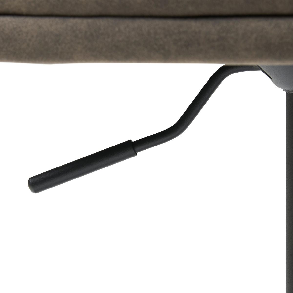 Barhocker Höhenverstellbar Mit Lehne Weda Webstoff Grau - Schwarz/Grau, KONVENTIONELL, Textil/Metall (50/90-111/51cm) - MID.YOU