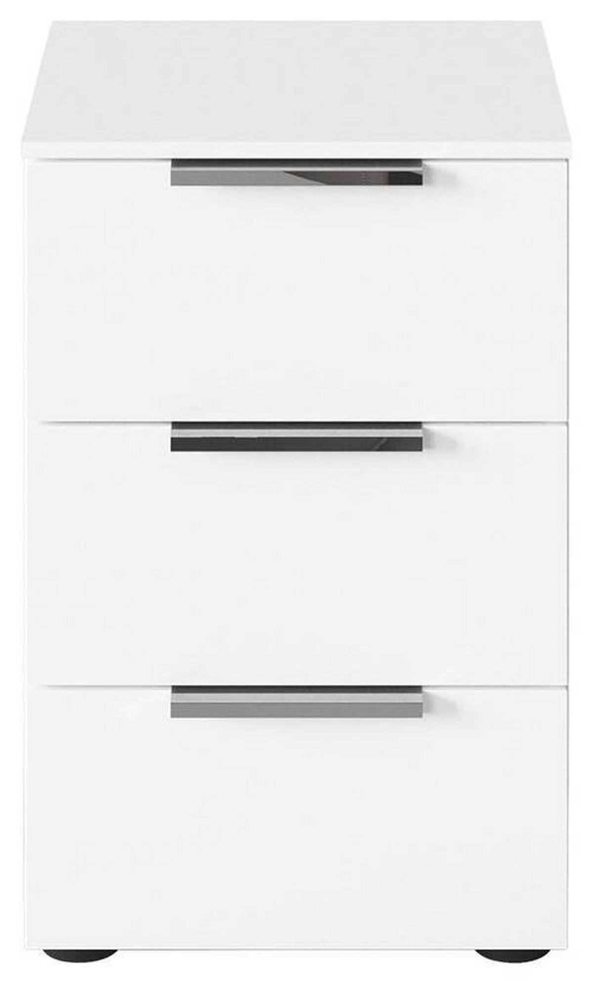 Nachtkästchen Flipp Weiß B: 40 cm - Chromfarben/Schwarz, MODERN, Holzwerkstoff (40/61/42cm) - Rauch Möbel
