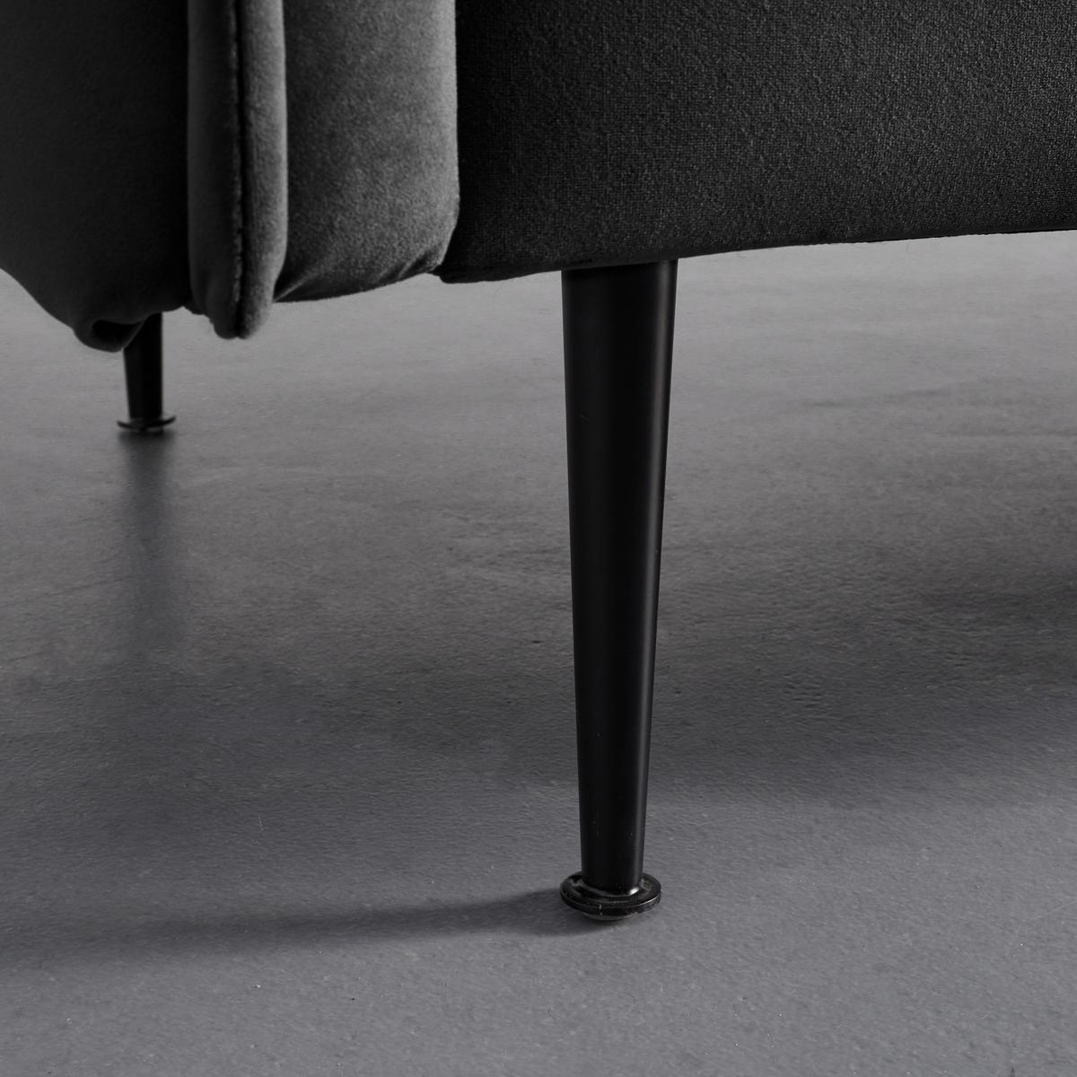 Pohovka YARA čierna - čierna/tmavosivá, Modern, kov/drevo (194/77/92cm) - Bessagi Home