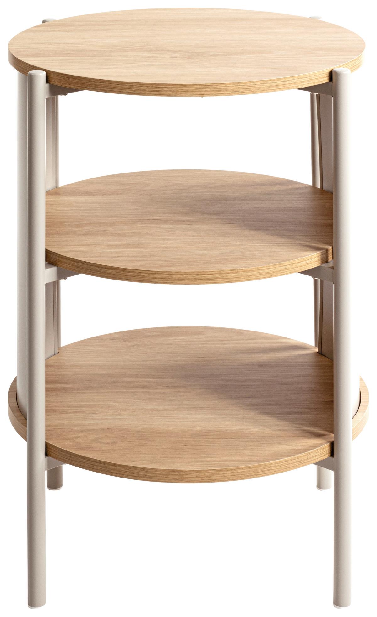 Odkládací stolek Memphis, š: 40 cm - barvy dubu/kašmírová, Trend, kov/kompozitní dřevo (44/60cm)
