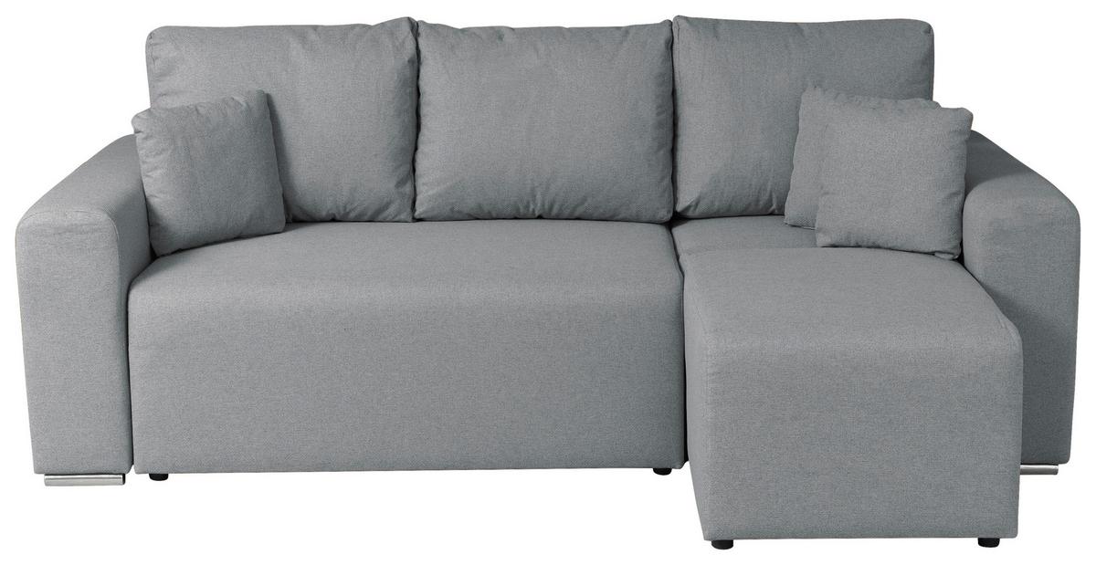 Ecksofa Bega - Chromfarben/Schwarz, Basics, Textil (240/153cm) - P & B