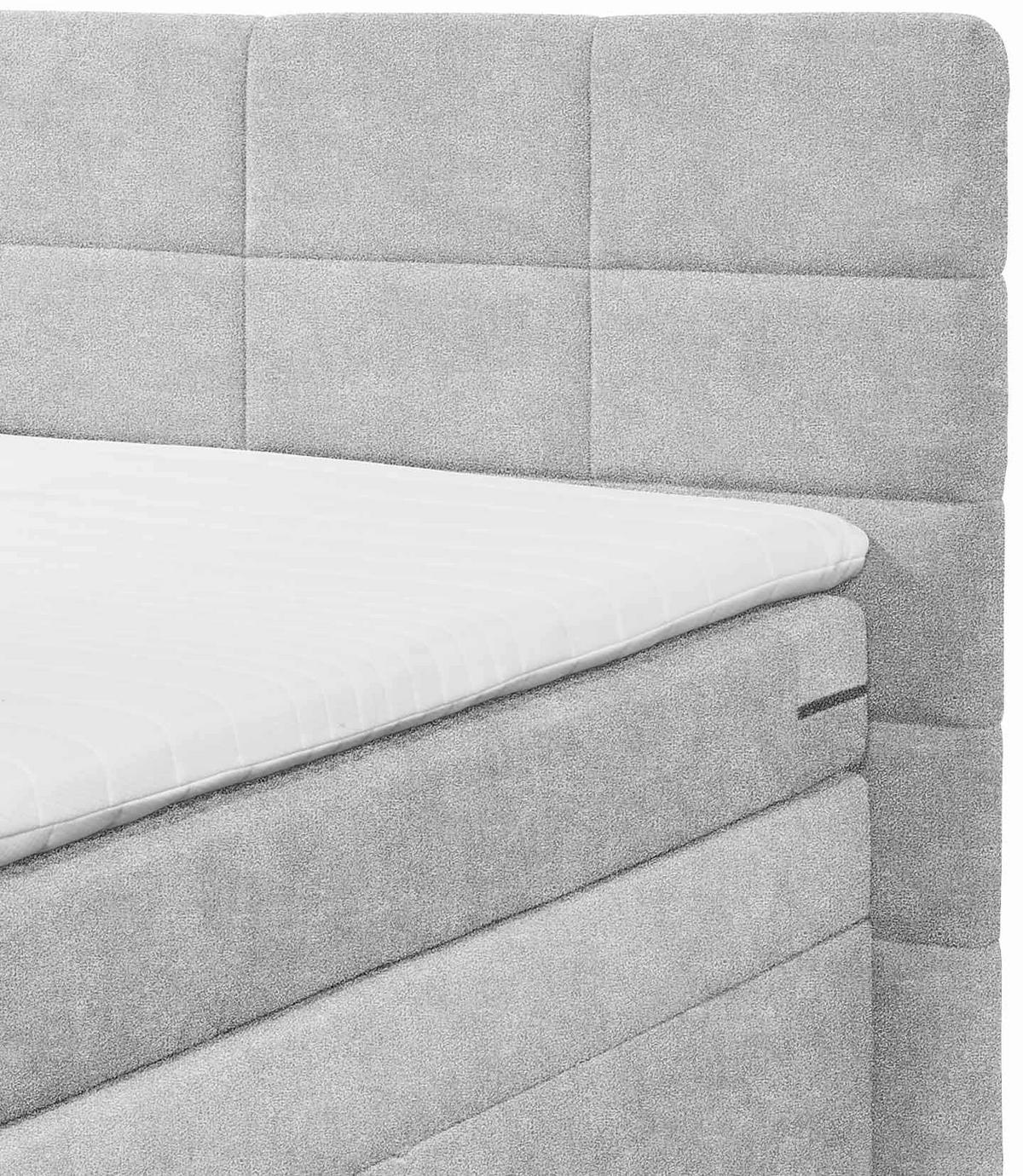 Boxspringbett Mit Topper & Bettkasten 180x200 Tacoma 3 - Silberfarben, KONVENTIONELL, Kunststoff/Textil (180/200cm) - MID.YOU