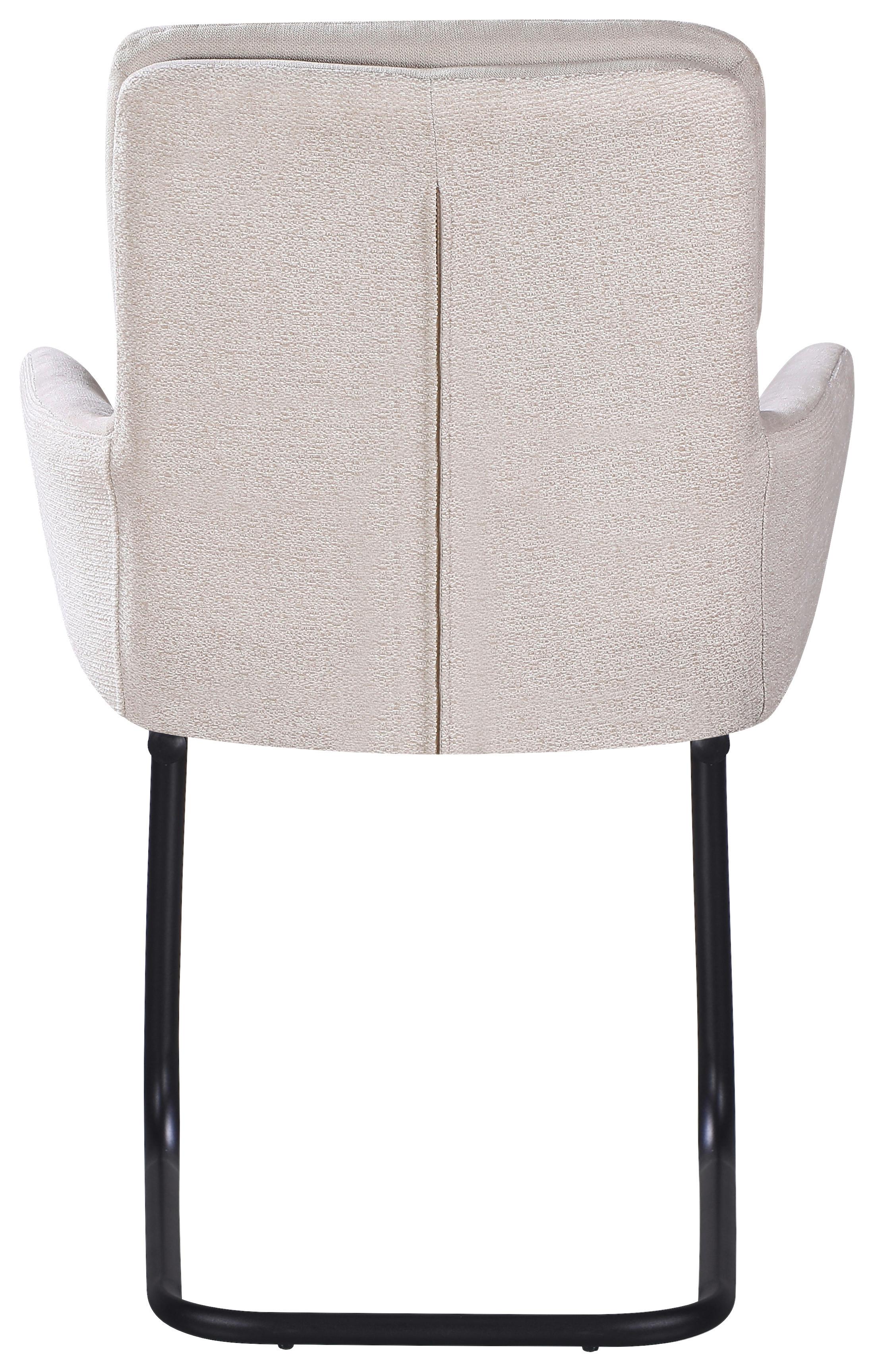 ŽIDLE S PODRUČKAMI NOVA - černá/béžová, Moderní, kov/textil (61/91/65cm) - Premium Living