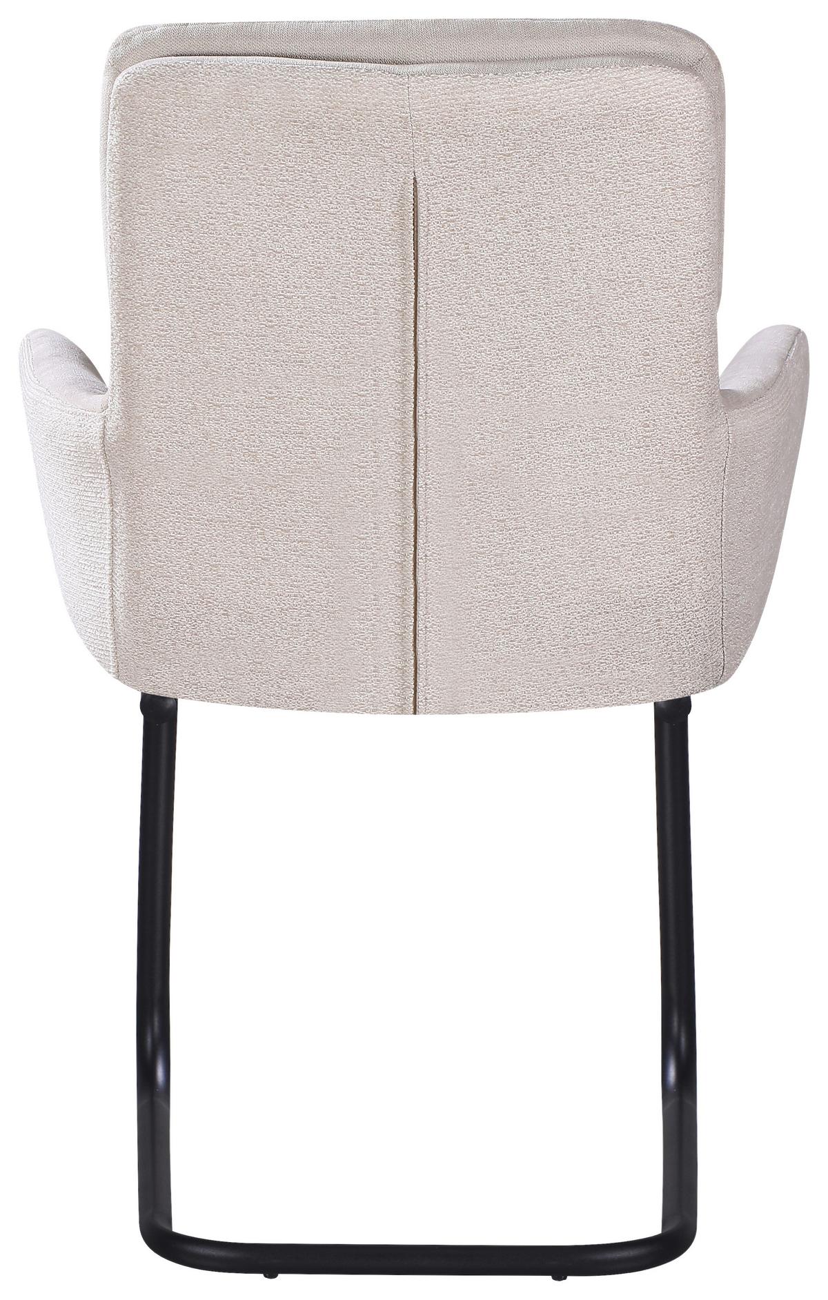 ŽIDLE S PODRUČKAMI NOVA - černá/béžová, Moderní, kov/textil (61/91/65cm) - Premium Living