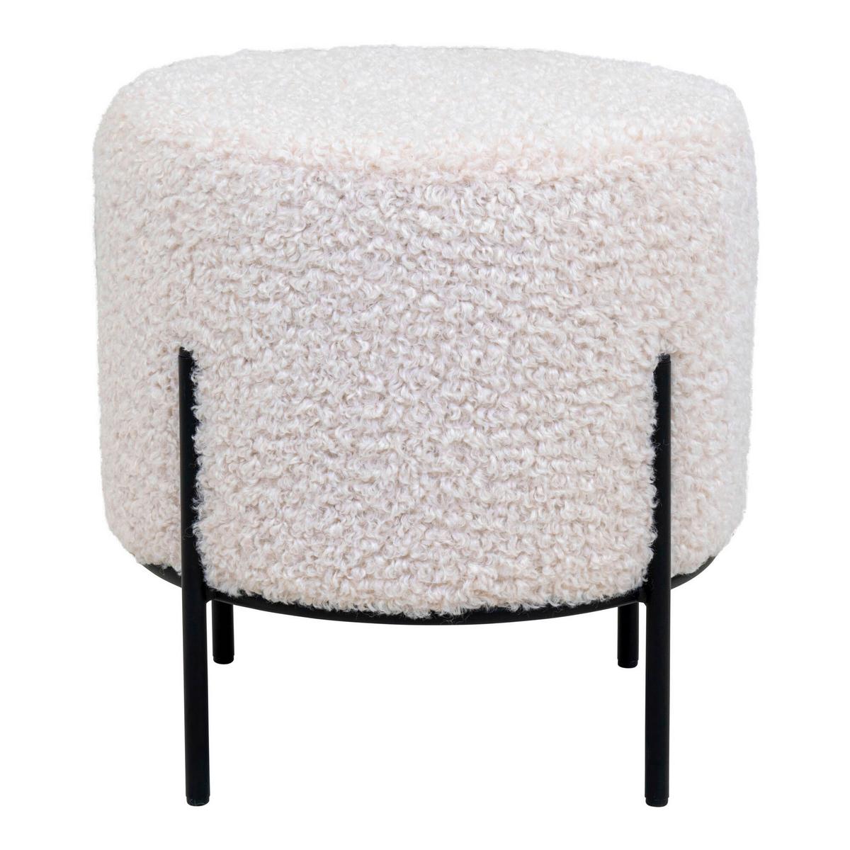 Hocker Alford Schwarz Weiß B: 35,5 cm - Schwarz/Weiß, Design, Textil/Metall (35.5/37cm)