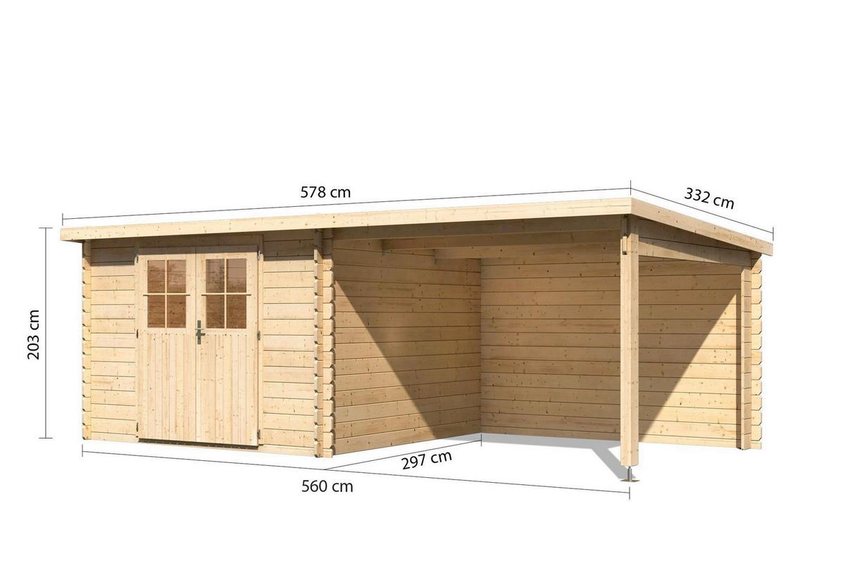 Gartenhaus Tara 40025 Tara - Fichtefarben, Basics, Holz (560/203/297cm)