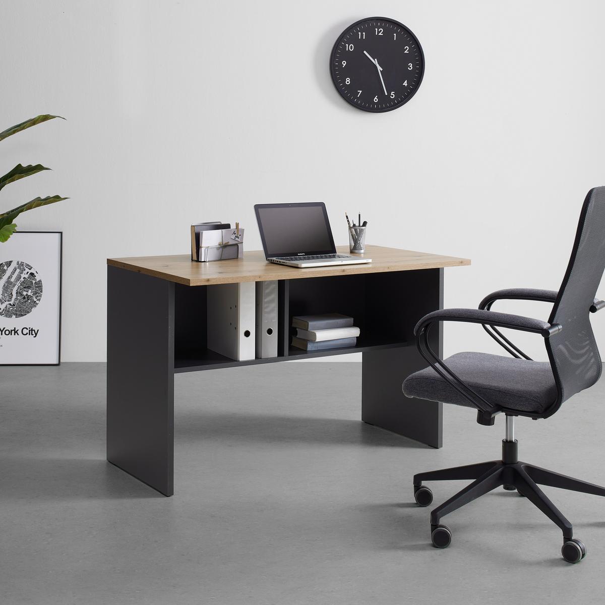 Psací stůl SHELF -EXKLUSIV- - antracitová/dub artisan, Moderní, kompozitní dřevo (120/76/68cm) - Mömax