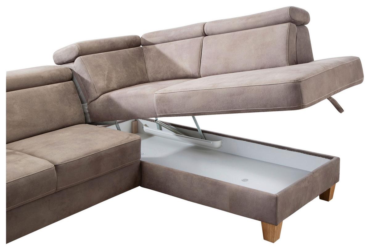 Ecksofa Arngast braun mit Bettkasten 245x194 cm - Eichefarben/Beige, KONVENTIONELL, Textil (245/194cm) - Sit & More