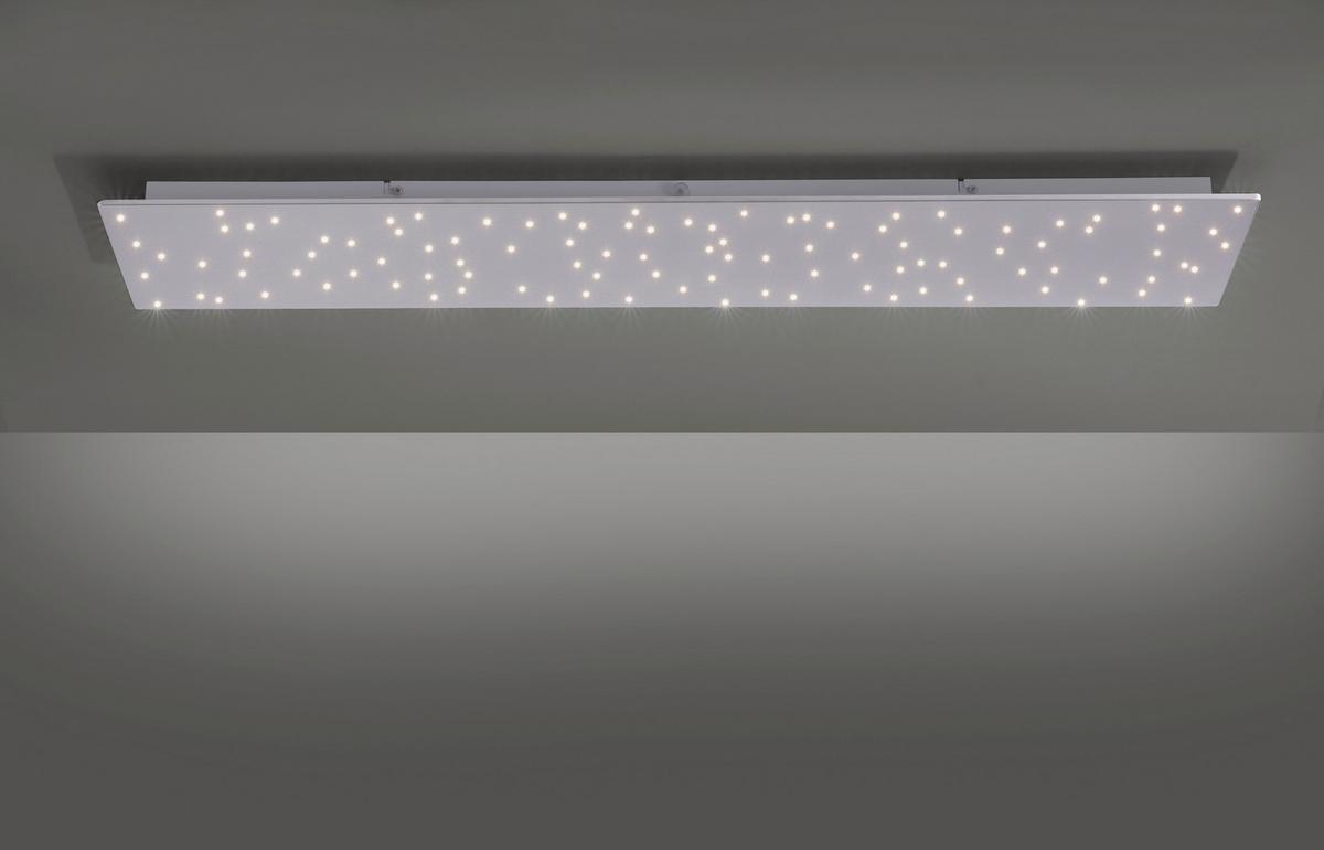 Led-deckenleuchte Sparkle L: 100 Cm Mit Farbwechsler - Silberfarben, Design, Metall (100/25/4cm)