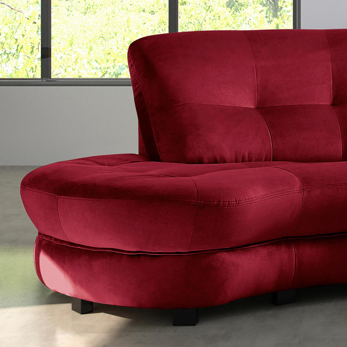 Ecksofa Bretania Bordeaux S: 113x300 cm - Bordeaux/Schwarz, Design, Textil (113/300cm) - Livetastic