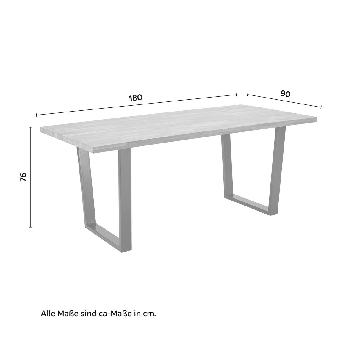 Stůl z masivu Kayla 180x90 cm - černá/barvy dubu, Moderní, kov/dřevo (180/90/76cm) - Bessagi Home