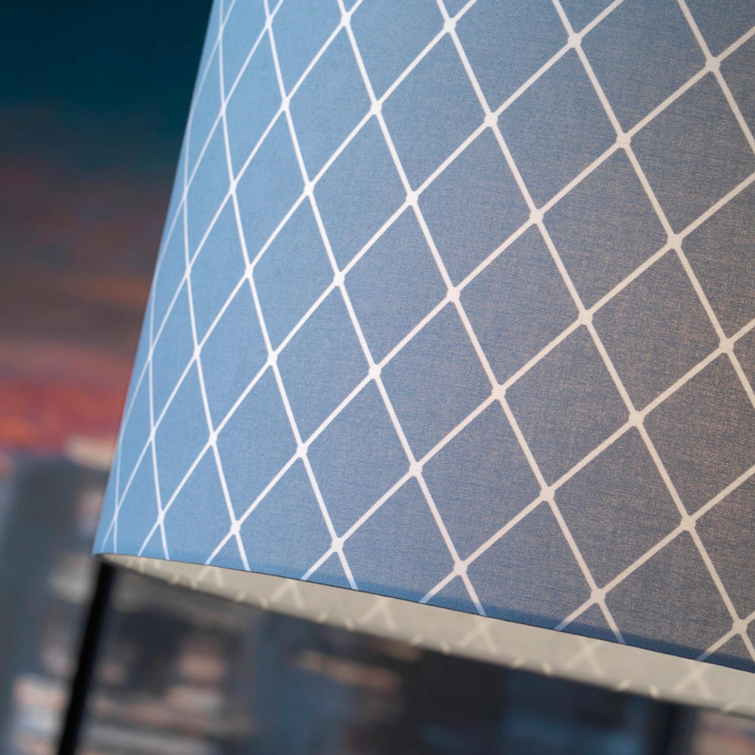 Hängeleuchte 5006/S - Blau/Weiß, KONVENTIONELL, Textil/Metall (40/80cm)