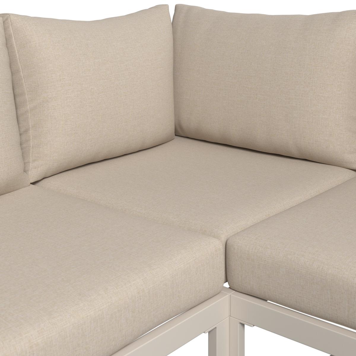 Loungegarnitur Algarve - Beige/Grau, MODERN, Holz/Textil (228/218cm) - Beldano
