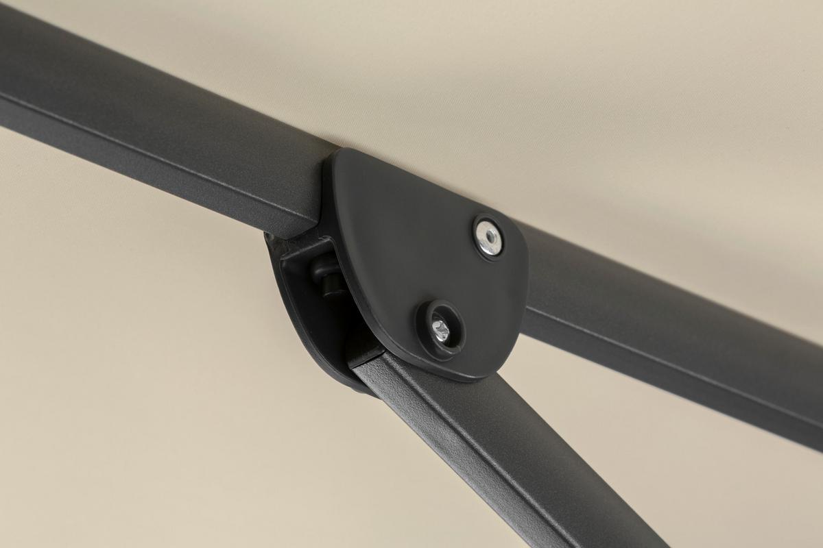 Ampelschirm Rhodos Twist Bxhxt: 322x276x260-350 Cm Naturfarben - Anthrazit/Naturfarben, Basics, Textil/Metall (322/276/350x260cm) - Schneider