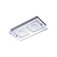 LED-Deckenleuchte Lisa L: 40 cm, Rechteckig - Chromfarben, KONVENTIONELL, Glas/Metall (40/7,5/24cm)