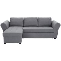 Ecksofa mit Schlaffunktion + Bettkasten Lasse Textil - Anthrazit/Schwarz, MODERN, Textil (260/155cm) - Ondega