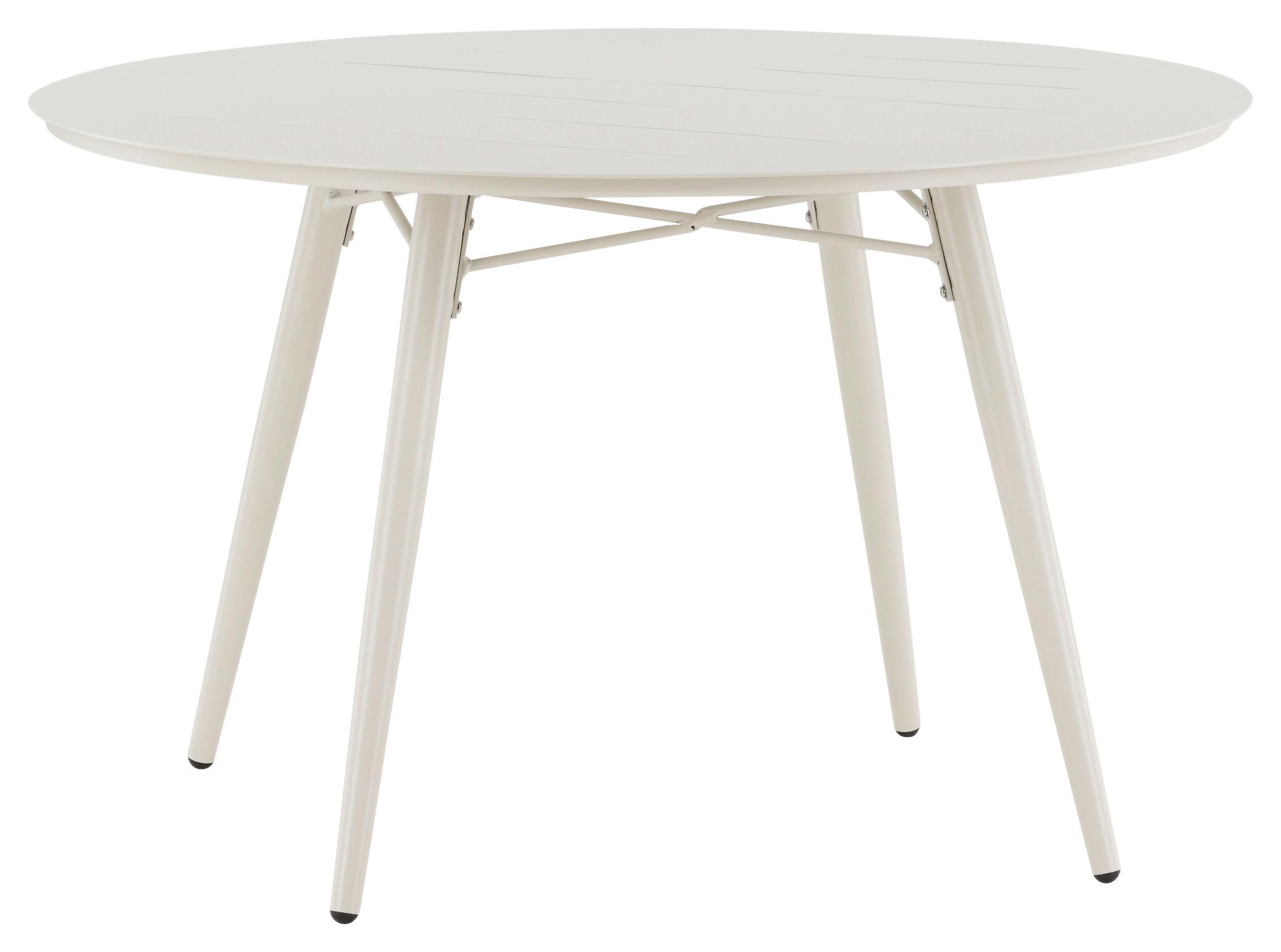 Gartentisch Lina Metall L 120 cm - Beige, KONVENTIONELL, Metall (120/120/75cm) - Gardenson