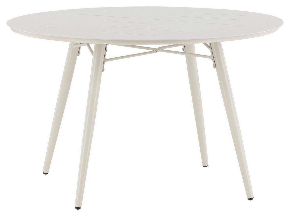 Gartentisch Lina Metall L 120 cm - Beige, KONVENTIONELL, Metall (120/120/75cm) - Gardenson