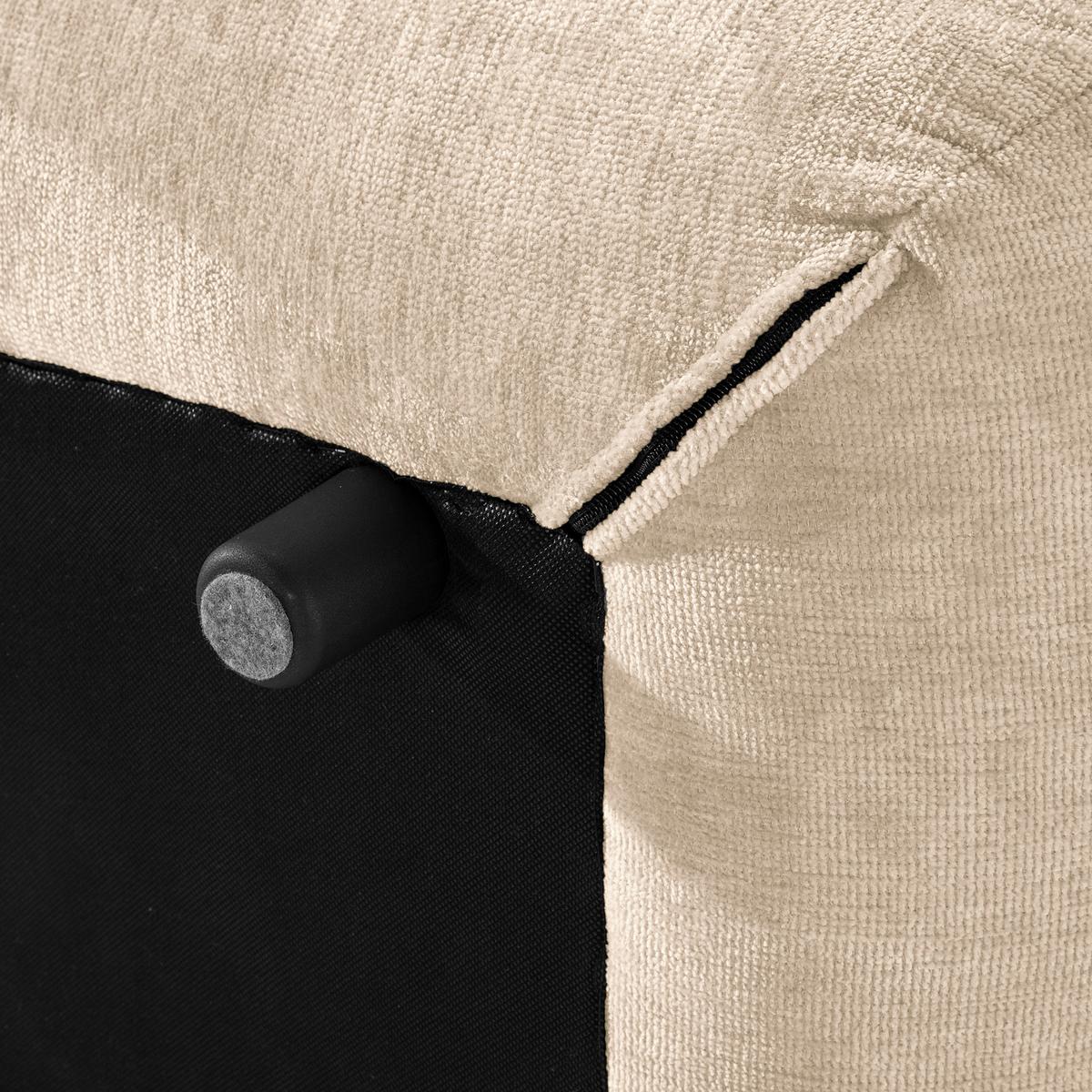 Hocker Fluffy, Creme B: 112 Cm - Creme/Schwarz, MODERN, Textil (112/46/65cm) - Trendmanufaktur