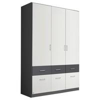 Drehtürenschrank 136 cm Aalen Extra Grau/Weiß - Weiß/Grau, KONVENTIONELL, Holzwerkstoff (136/197/54cm)