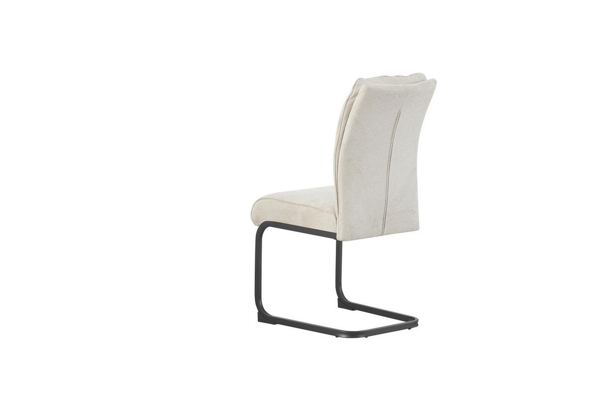 Schwingstuhl-Set Frieda Creme B: 47 cm - Creme/Schwarz, MODERN, Textil/Metall (47/94/61cm) - MID.YOU