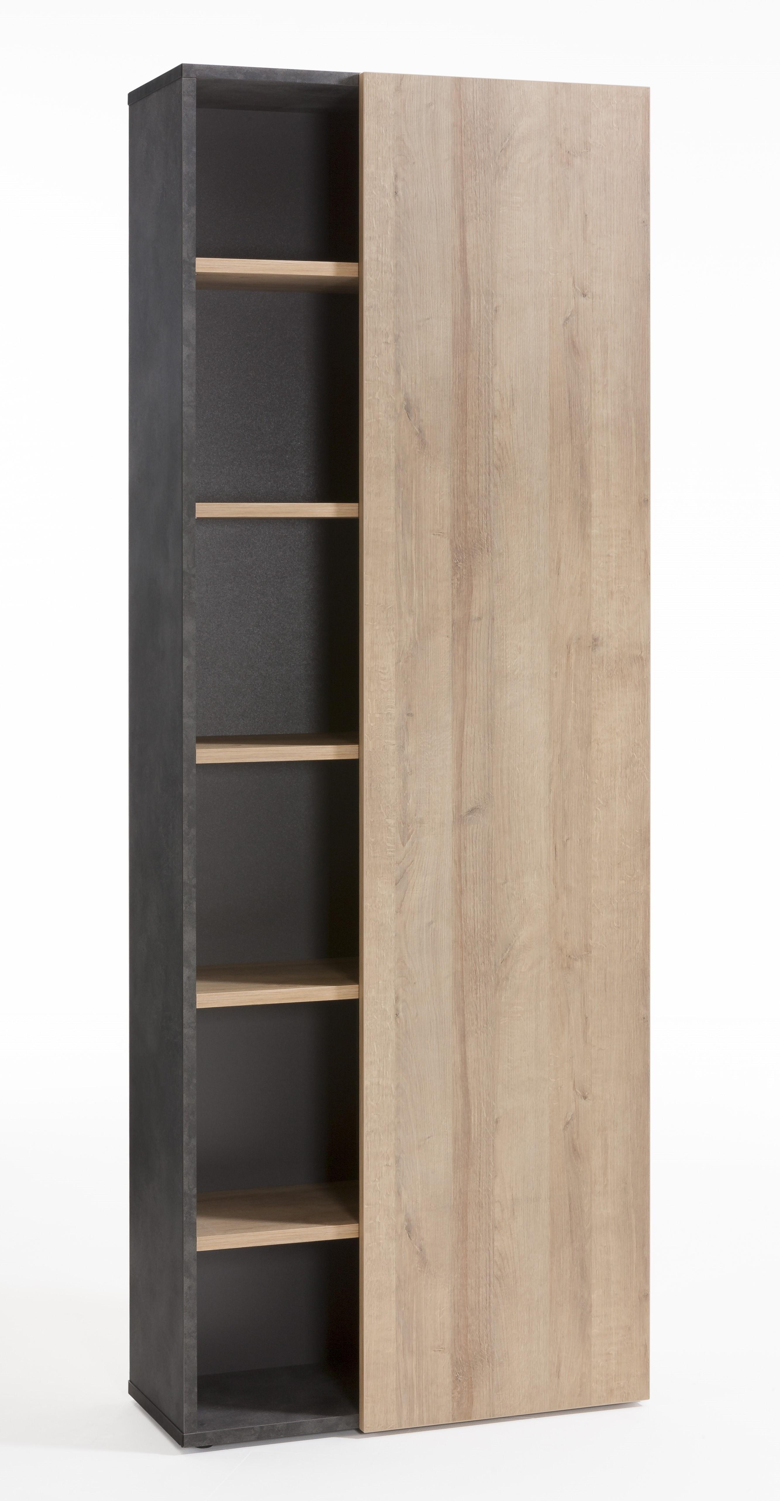 Szekrény Core 80/218cm - tölgyfa színű/antracit, Modern, faalapú anyag (80/218/35cm) - MID.YOU