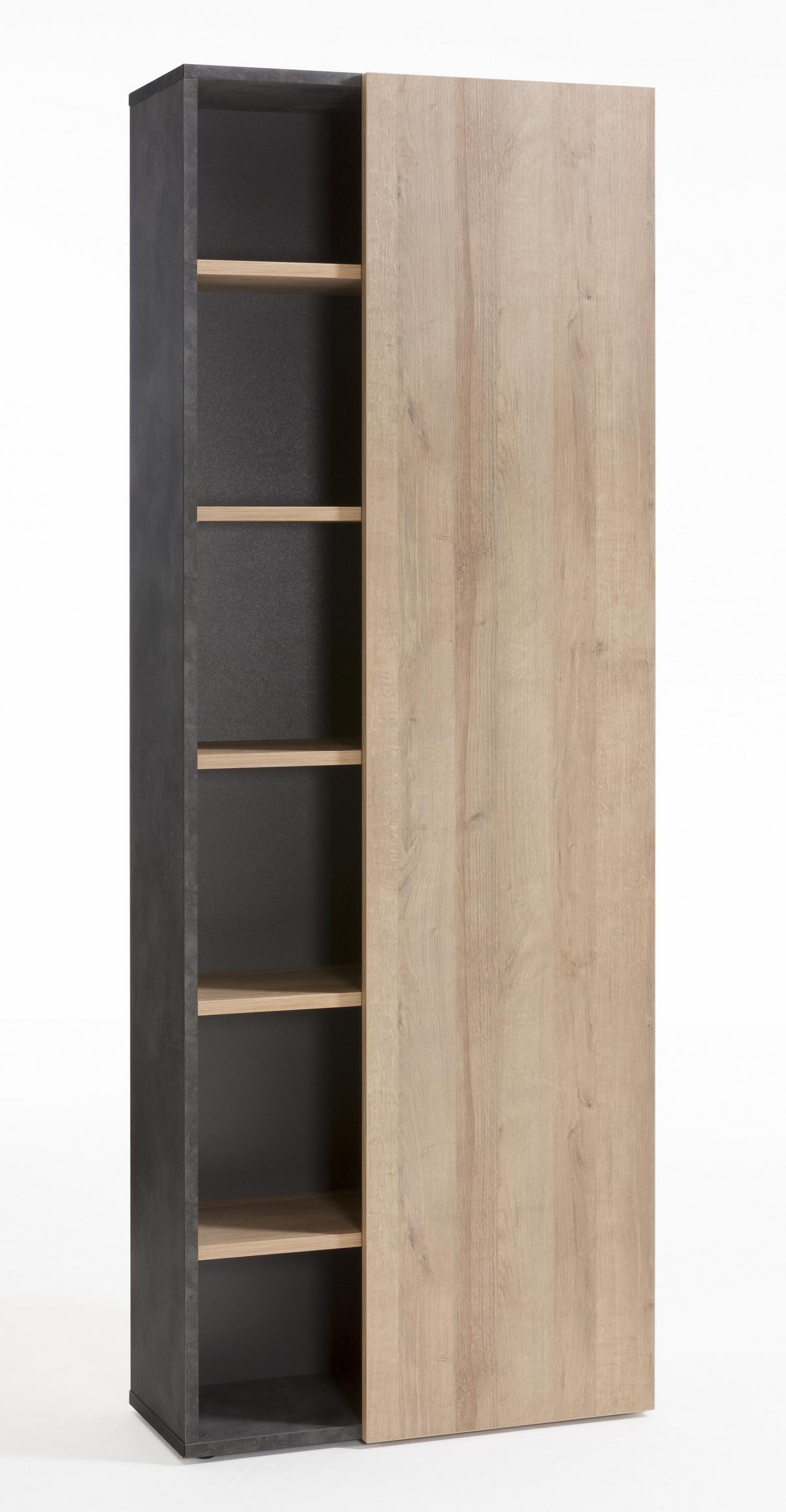Szekrény Core 80/218cm - tölgyfa színű/antracit, Modern, faalapú anyag (80/218/35cm) - MID.YOU