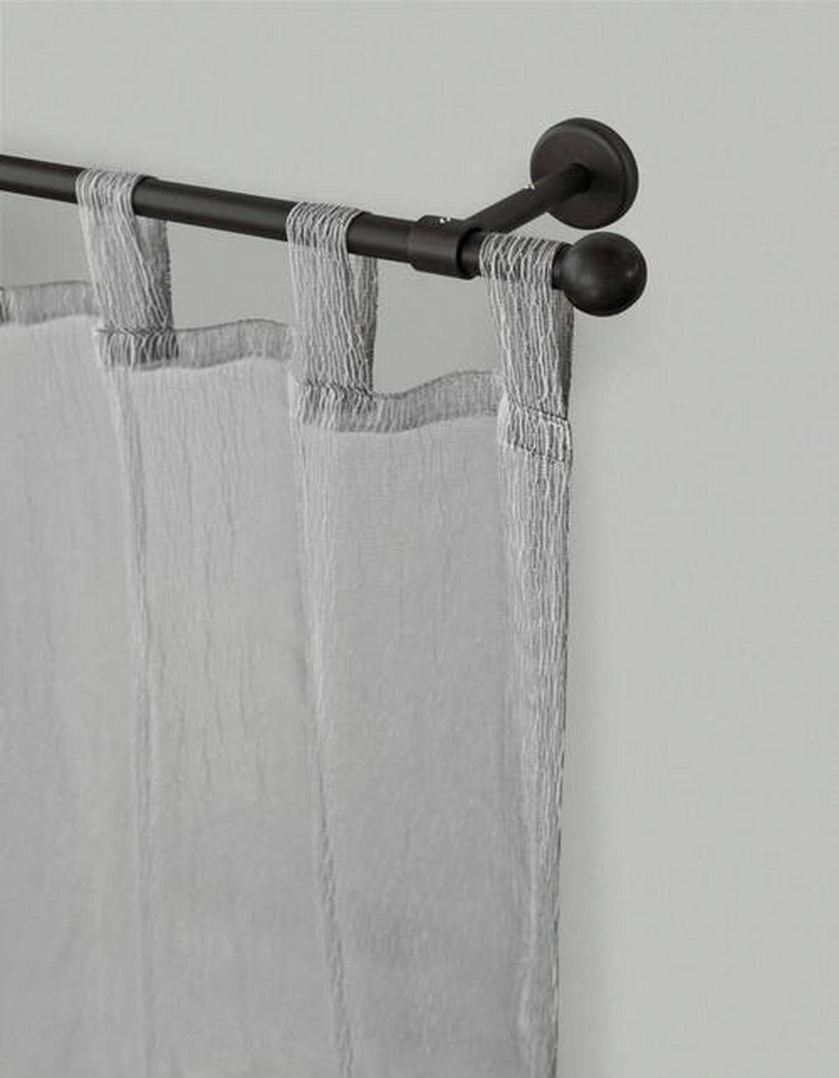 Vorhangstange Schwarz, 110 cm - Schwarz, KONVENTIONELL, Metall (110cm)
