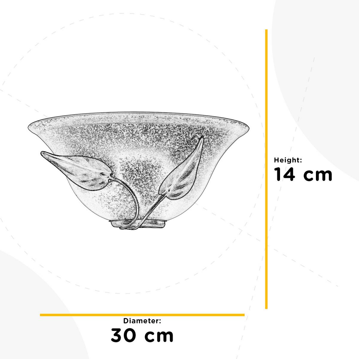 Wandleuchte Bronzefarben Weiß Hg L: 30 cm - Weiß Hochglanz/Bronzefarben, KONVENTIONELL, Glas/Metall (30/14/30cm)