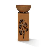 Led-dekosäule Mit Schale Garvida H: 59 Cm - Rostfarben, Trend, Metall (25/59/25cm)