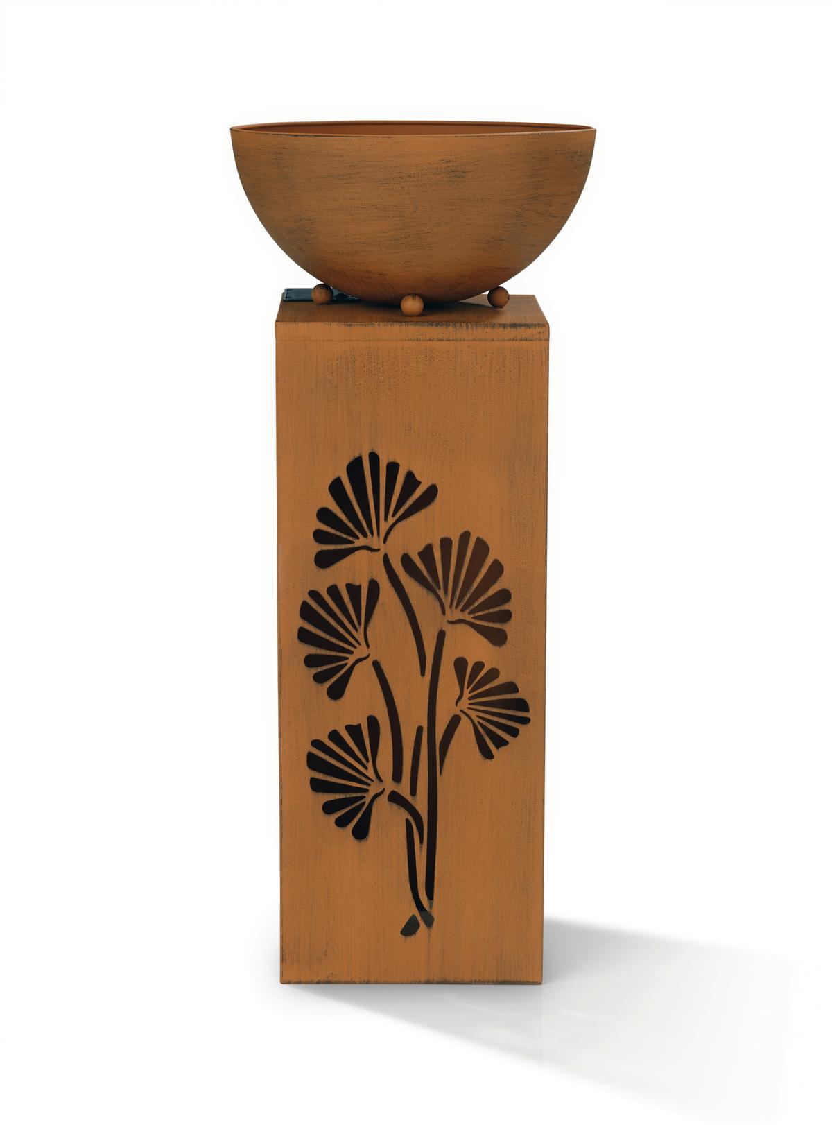 Led-dekosäule Mit Schale Garvida H: 59 Cm - Rostfarben, Trend, Metall (25/59/25cm)