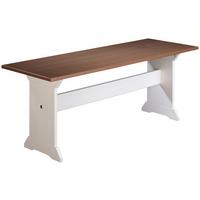 Sitzbank Holz Kiefer Massiv Braun/weiß Westerland B: 110cm - Weiß/Braun, KONVENTIONELL, Holz (110/45/37cm) - MID.YOU