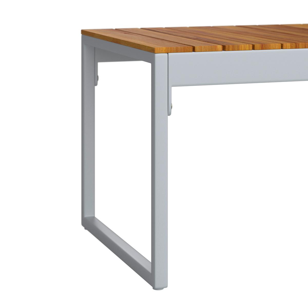 Terasová sedacia súprava ARIELLA - farba akácie/svetlosivá, Modern, kov/drevo (160/88/65cm) - Bessagi Garden