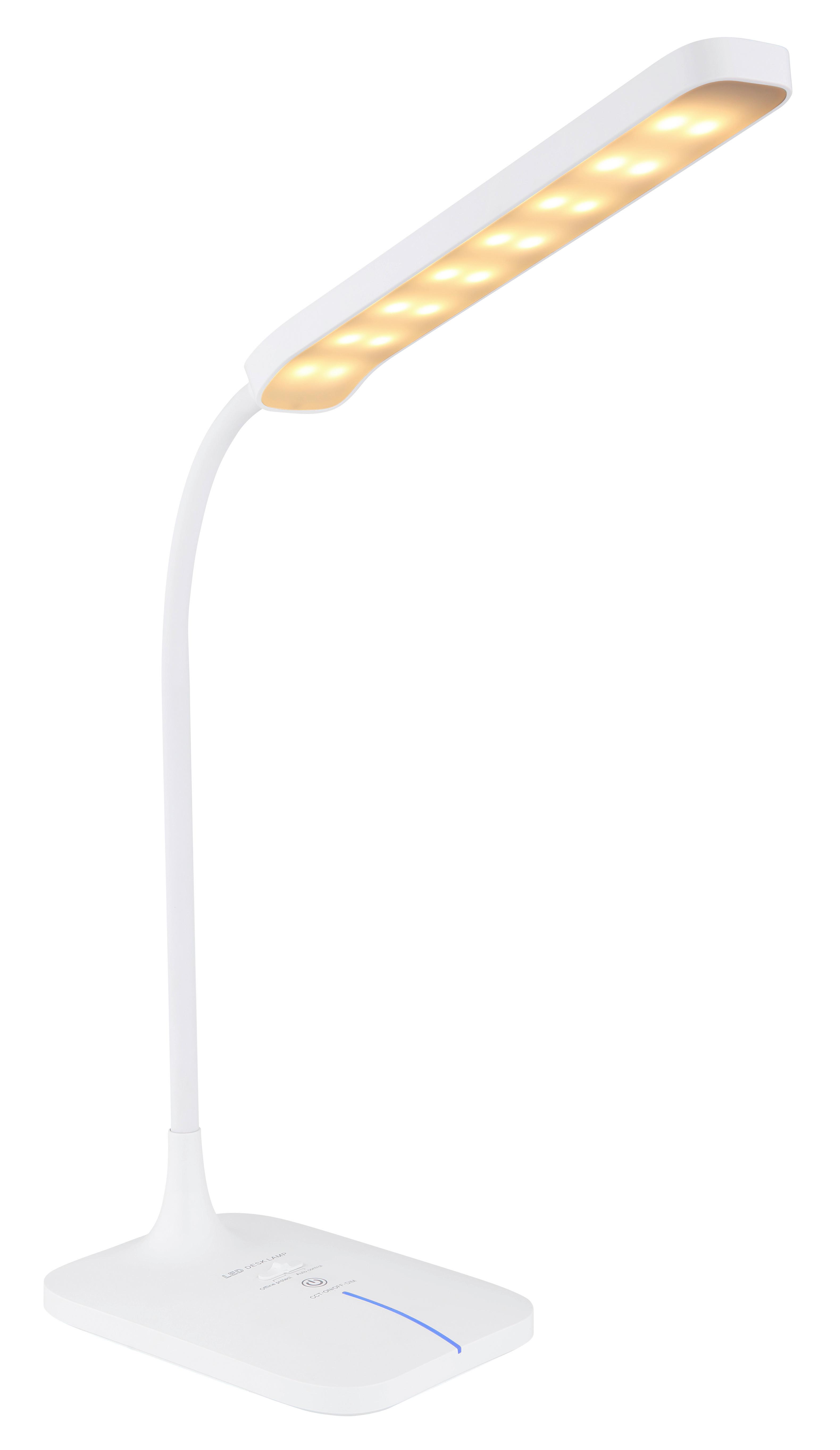 LED-Schreibtischlampe Urano dimmbar Opal - Opal/Weiß, Basics, Kunststoff (43/12,8cm) - Globo