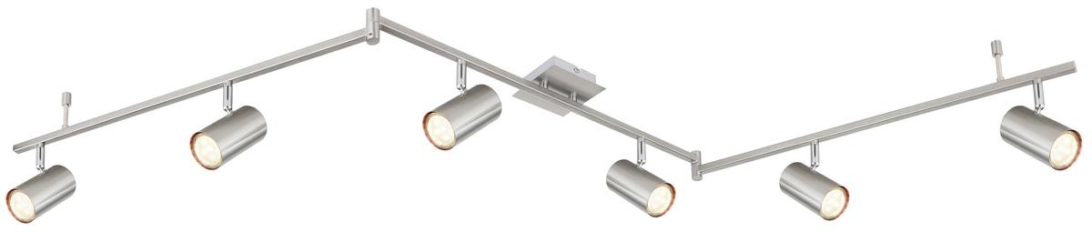 Strahler 6-Flammig verstellbar L: 180 cm - Design, Metall (180/10/18,5cm) - Globo