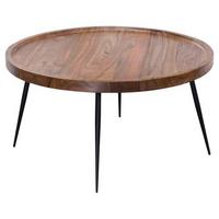 Okrúhly konferenčný stolík WL5.678 masív - čierna/farba indického palisandra, Design, kov/drevo (75/75/39cm) - MID.YOU