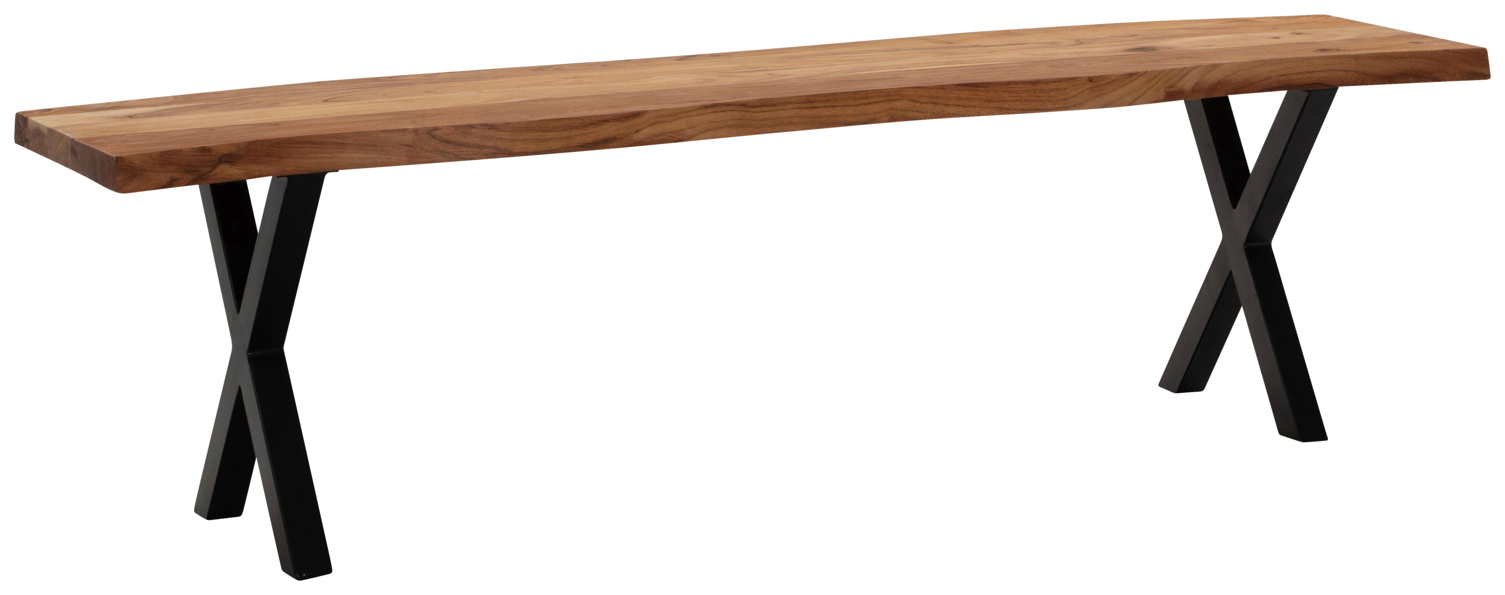 Sitzbank Wl7.300 - Schwarz/Akaziefarben, MODERN, Holz (180/45,5/40cm) - MID.YOU