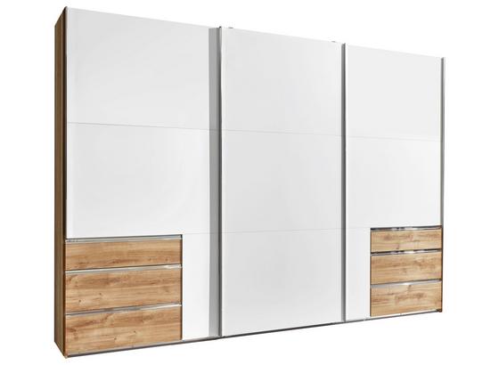 Schwebetürenschrank mit Schubladen 300cm Level 36a - Eichefarben/Weiß, MODERN, Holzwerkstoff (300/216/65cm) Schwebetürenschrank mit Schubladen 300cm Level 36a - Eichefarben/Weiß, MODERN, Holzwerkstoff (300/216/65cm)