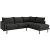 Ecksofa Samos Dunkelgrau S: 267x204 cm - Dunkelgrau/Schwarz, Design, Textil (267/204cm) - Livetastic