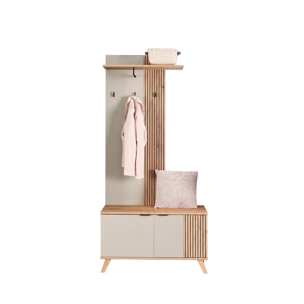 Garderobe Clever Kaschmir /Eichefarben B: 90cm