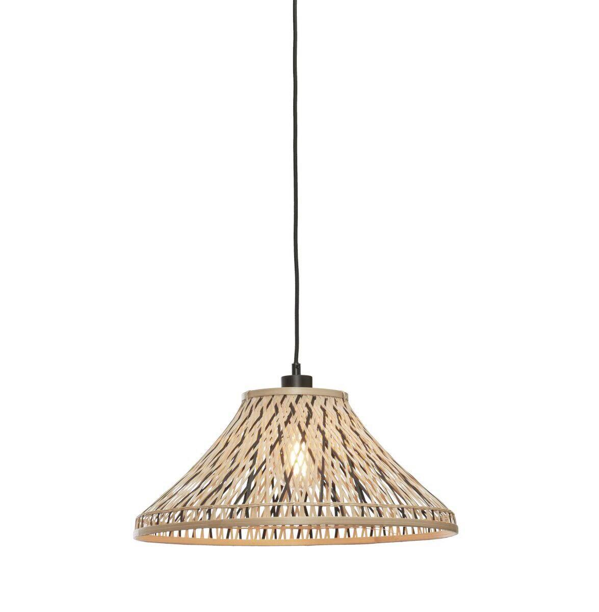 Hängeleuchte Tahiti/h45/bn - Schwarz/Naturfarben, Trend, Holz (45/45/20cm) - Good & Mojo
