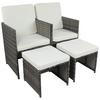 Gartensessel-Set 4-Tlg. Raloso Metall/Kunststoff/Textil - Weiß/Grau, MODERN, Kunststoff/Textil (53/84/53cm) - Ambia Garden
