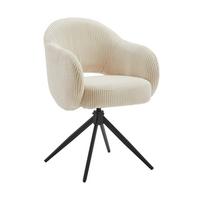 ARMLEHNSTUHL Schwarz/Beige B: 58cm - Beige/Schwarz, MODERN, Textil/Metall (58/84/60cm) - MID.YOU