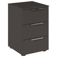 Nachtkästchen Flipp Graphitfarben B: 40 Cm - Chromfarben/Schwarz, MODERN, Holzwerkstoff (40/61/42cm) - Rauch Möbel