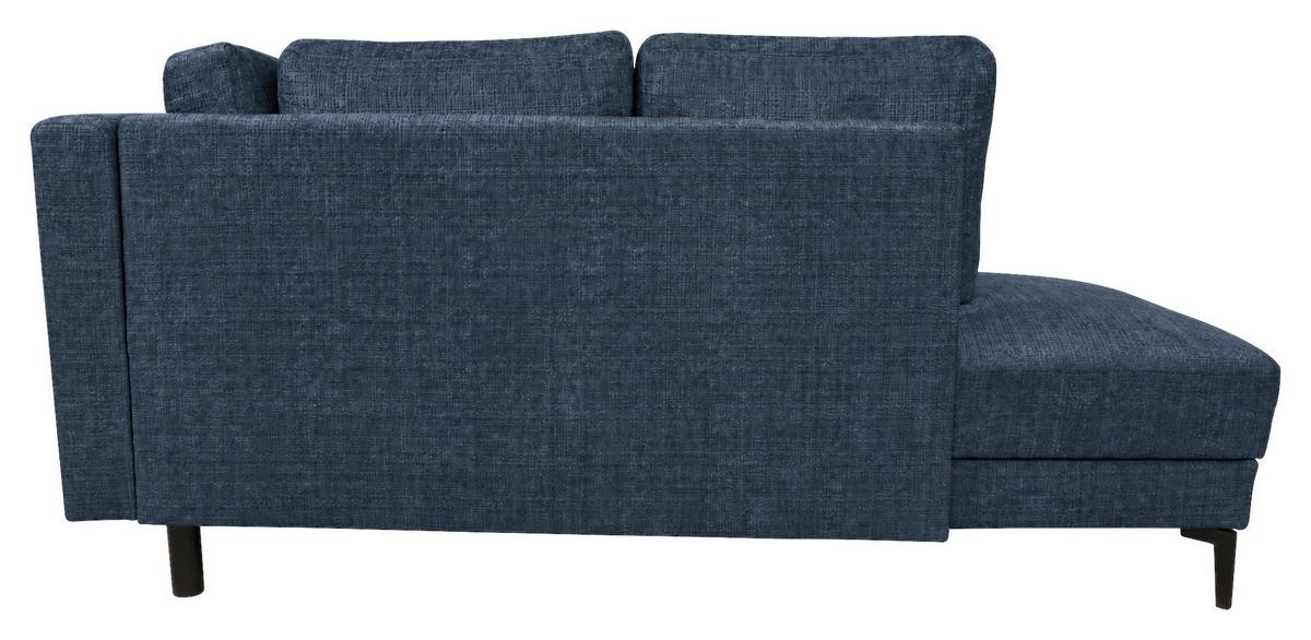 Wohnlandschaft Arizona mit Schlaffunktion, marineblau - Blau/Schwarz, KONVENTIONELL, Textil (196/339/165cm)