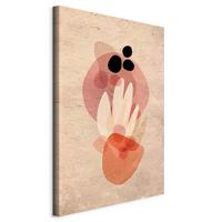 Leinwandbild Plant Totem Orange Beige B: 40 Cm - Beige/Orange, Basics, Holzwerkstoff/Textil (40/60/1.2cm) - artgeist